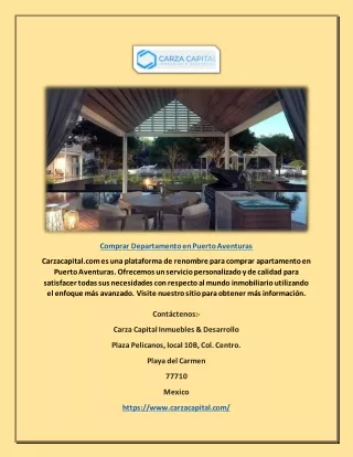 Comprar apartamento en Puerto Aventuras | Carzacapital.com