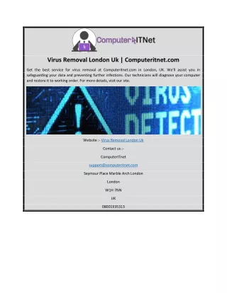 Virus Removal London Uk | Computeritnet.com