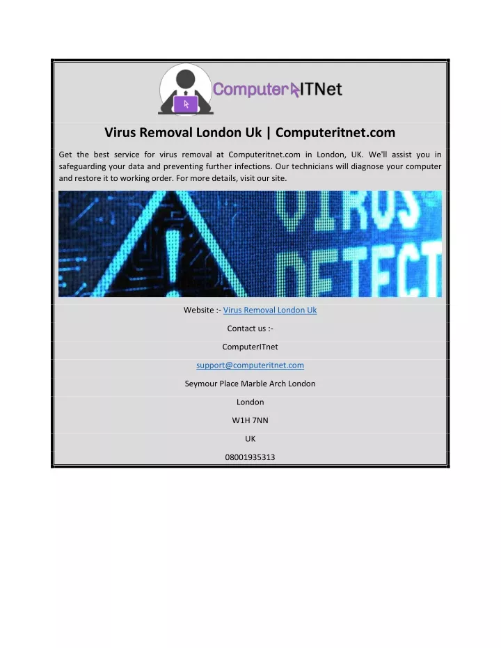 virus removal london uk computeritnet com