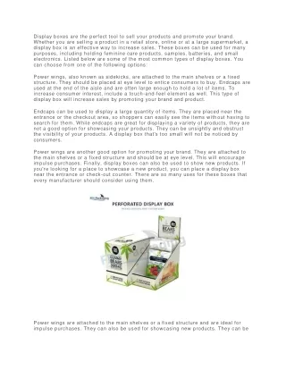 display boxes are the perfect tool to sell your