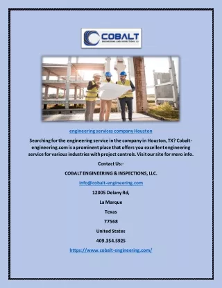 Engineering Services Company Houston | Cobalt-engineering.com