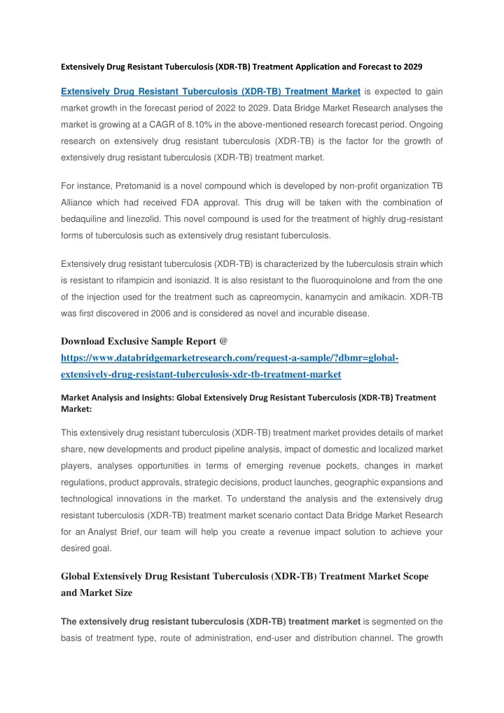 extensively drug resistant tuberculosis