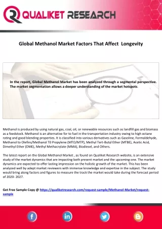 global methanol market factors that affect