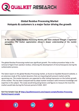 global residue processing market hotspots