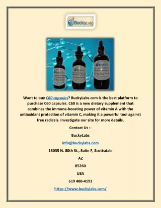 C60 Capsules | BuckyLabs.com