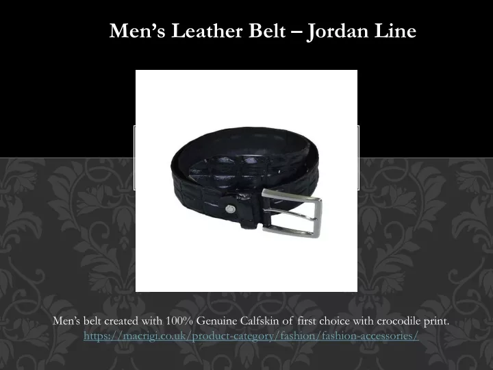 men s leather belt jordan line