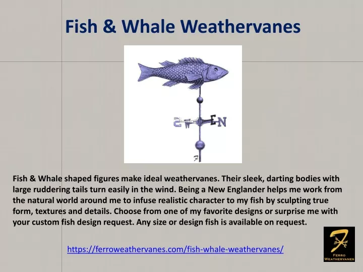 fish whale weathervanes