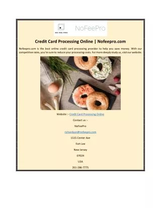 Credit Card Processing Online