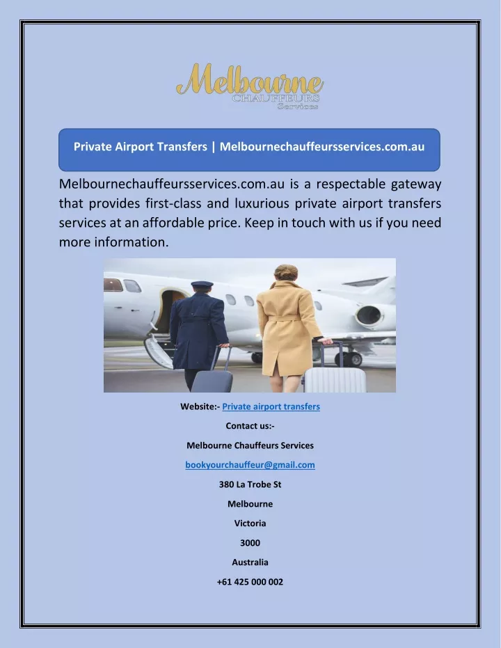 private airport transfers