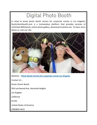 Photo Booth Service For Corporate Events Los Angeles  Rusticcharmbooth.com