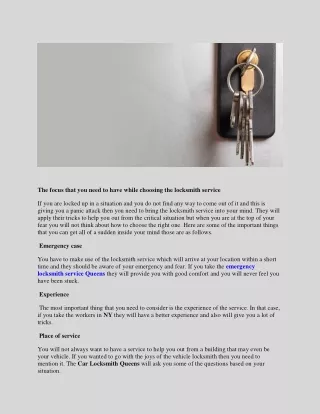 httpslocksmitharoundthecorner.com-Article-The focus that you need to have while choosing the locksmith service