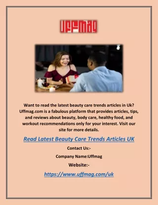 Read Latest Beauty Care Trends Articles Uk | Uffmag.com