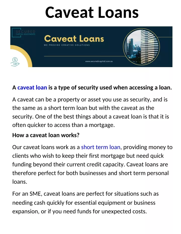 caveat loans