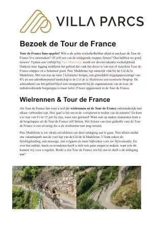 Villa Parcs - Tour de France