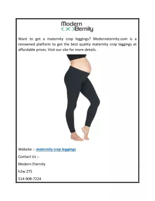 Maternity Crop Leggings  Moderneternity.com