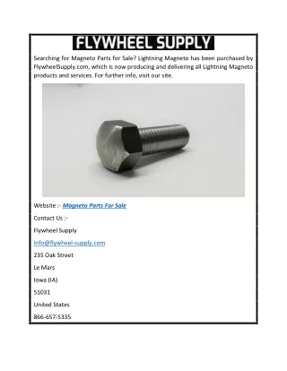 Magneto Parts for Sale  Flywheel-supply.com