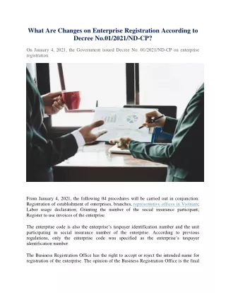 what are changes on enterprise registration