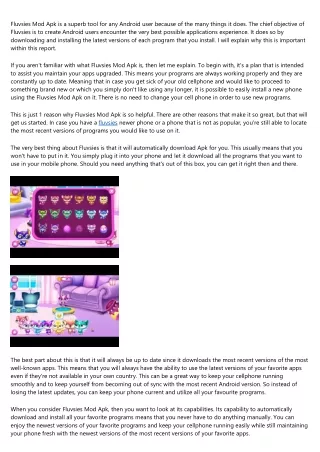 fluvsies mod apk is a superb tool for any android