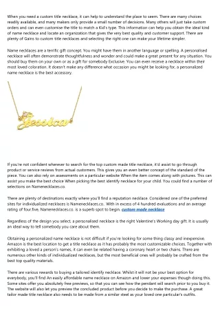 when you need a custom title necklace it can help