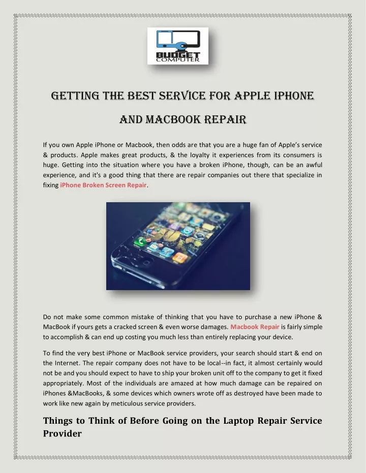 getting the best service for apple iphone