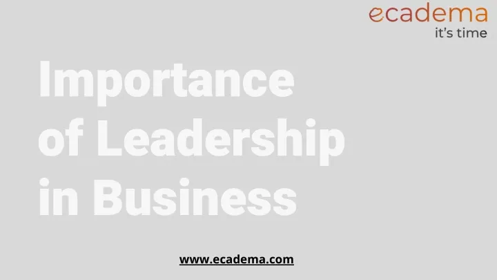 importance of leadership in business