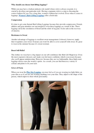 Why should you choose butt lifting leggings?