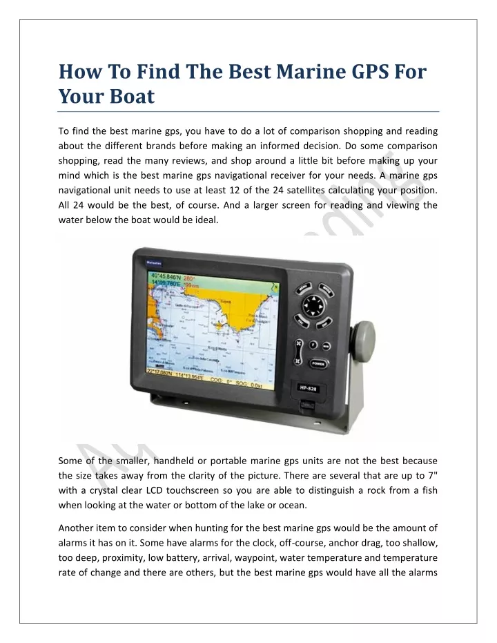 how to find the best marine gps for your boat