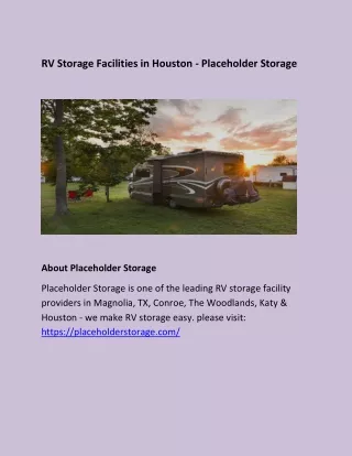 RV Storage in Houston - Placeholder Storage