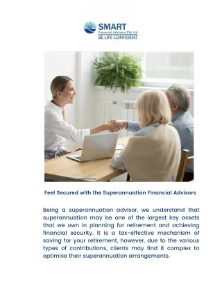 Feel secured with the superannuation financial advisors