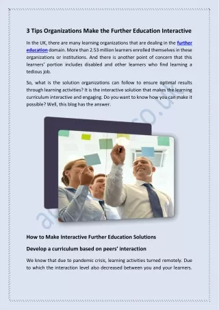 3 tips organizations make the further education