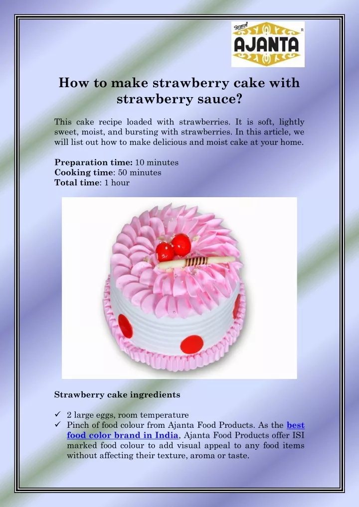 how to make strawberry cake with strawberry sauce