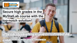 Secure high grades in the MyStatLab course with the top-notch solution!