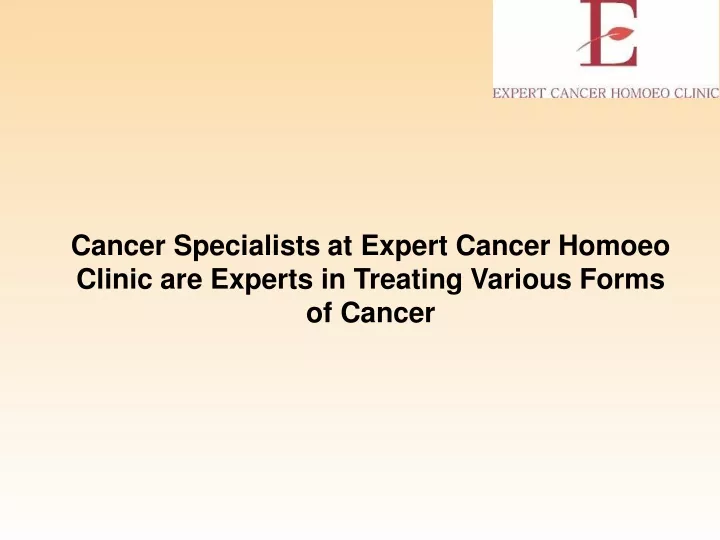 cancer specialists at expert cancer homoeo clinic