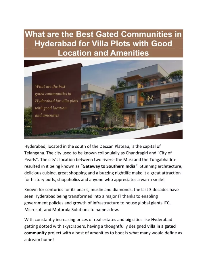 what are the best gated communities in hyderabad