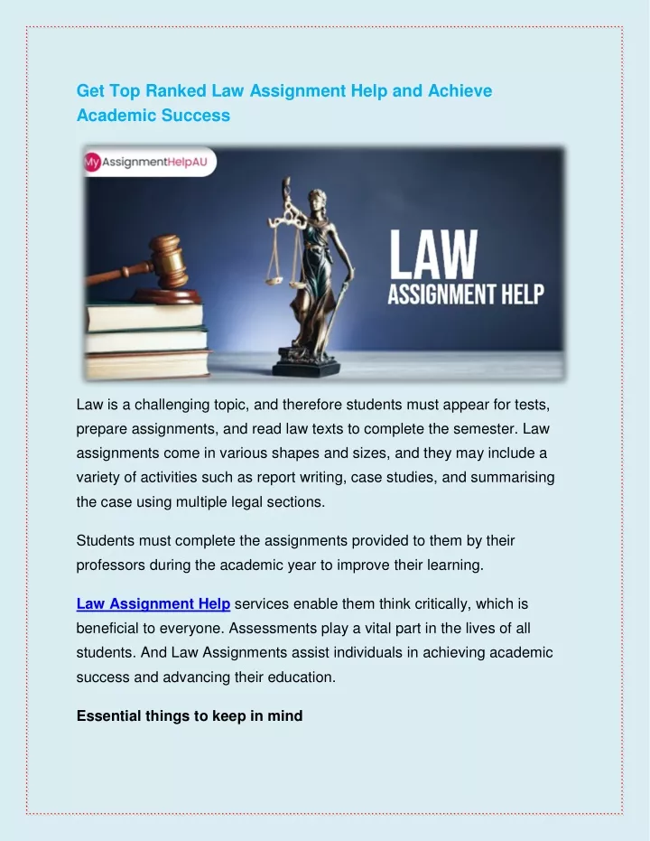 get top ranked law assignment help and achieve