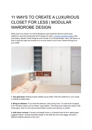 11 ways to create a luxurious closet for less