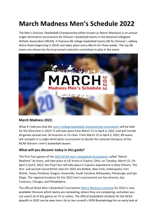march madness men s schedule 2022