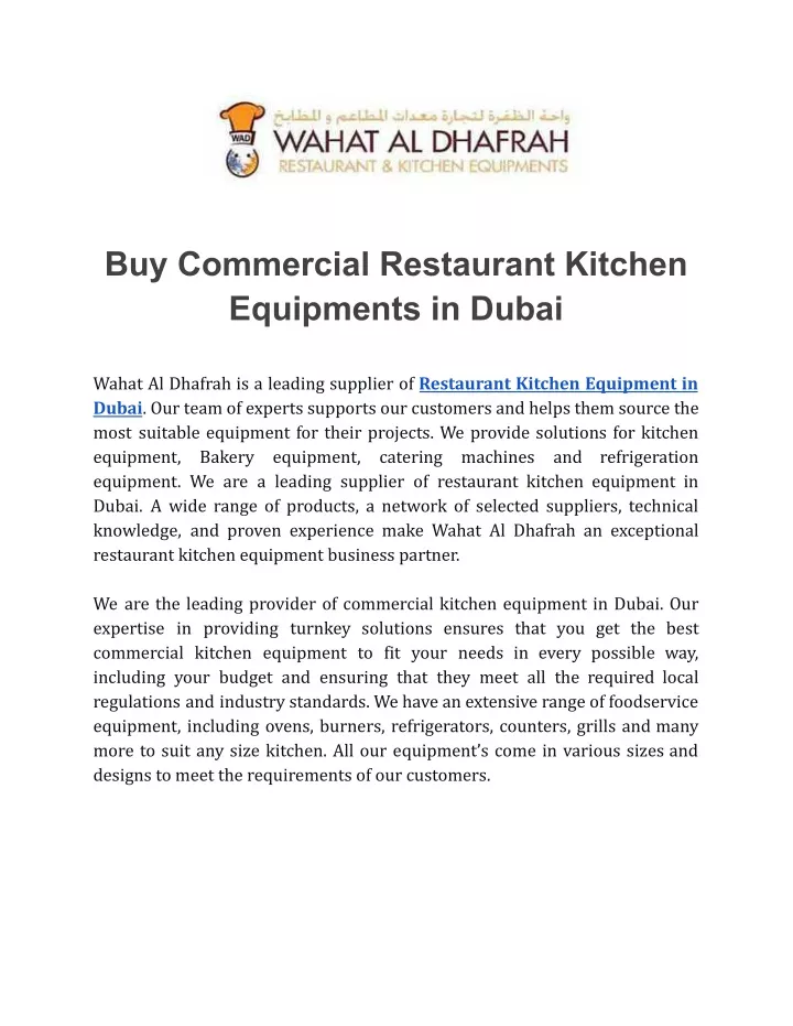 buy commercial restaurant kitchen equipments