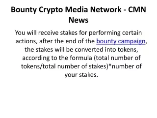 Bounty Crypto Media Network - CMN News