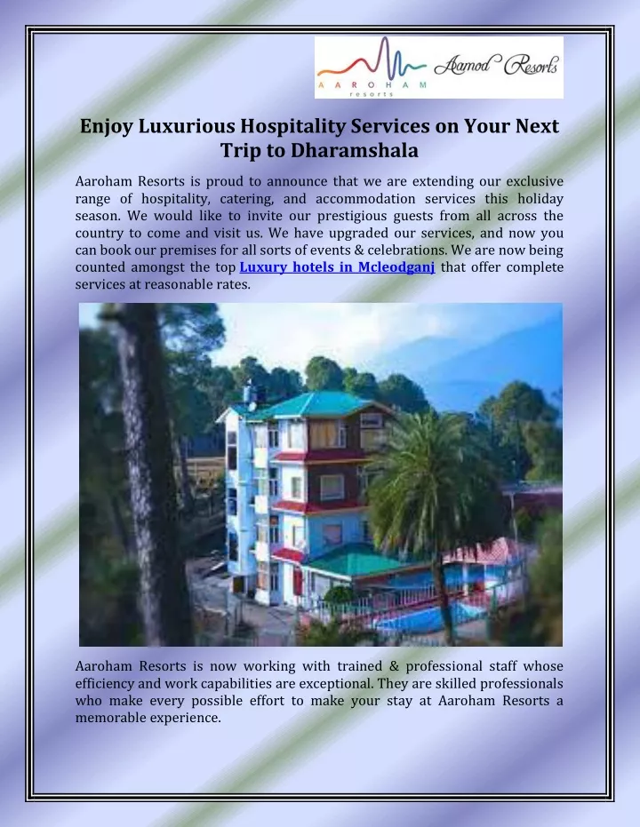 enjoy luxurious hospitality services on your next