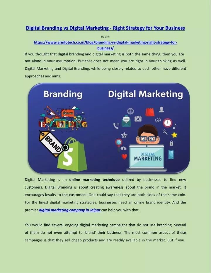 digital branding vs digital marketing right