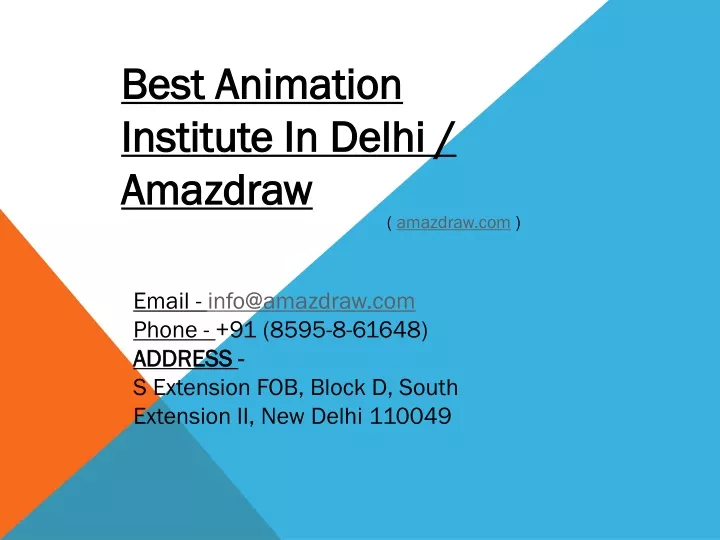 best animation institute in delhi amazdraw