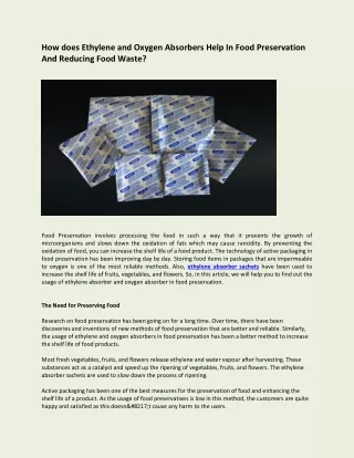 how does ethylene and oxygen absorbers help