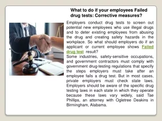 what to do if your employees failed drug tests