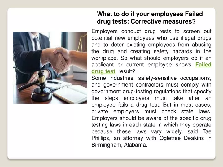 what to do if your employees failed drug tests