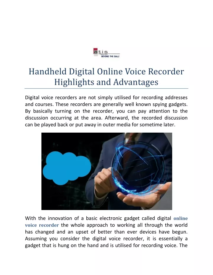 handheld digital online voice recorder highlights