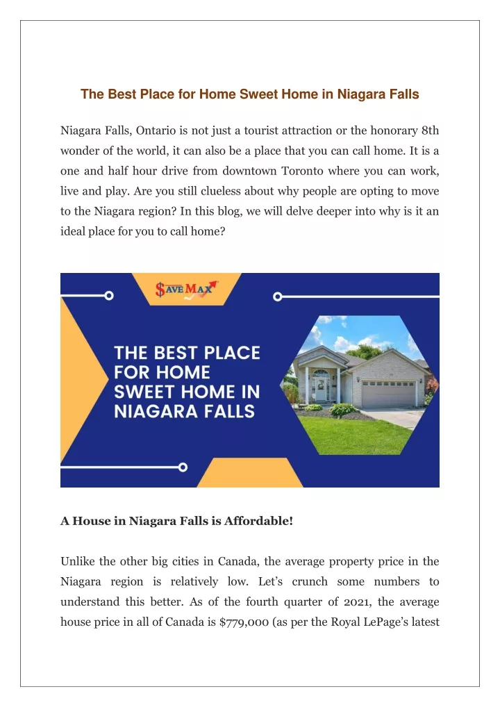 the best place for home sweet home in niagara