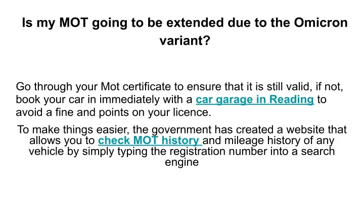 is my mot going to be extended due to the omicron