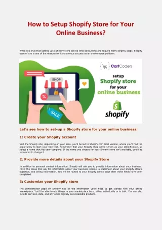 How to Setup Shopify Store for Your Online Business