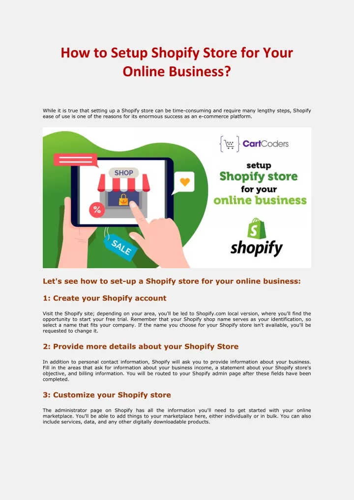 how to setup shopify store for your online